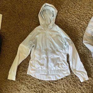 Nike White and light grey windbreaker size small